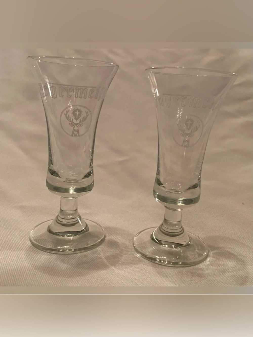 Jagermeister Clear Cordial Shot Glass Set of 2